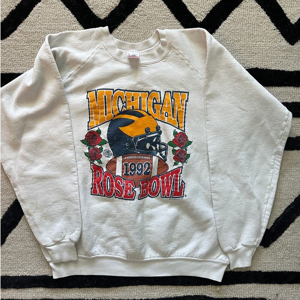 Vintage 1992 Michigan Rose Bowl Raglan Sweatshirt L/XL